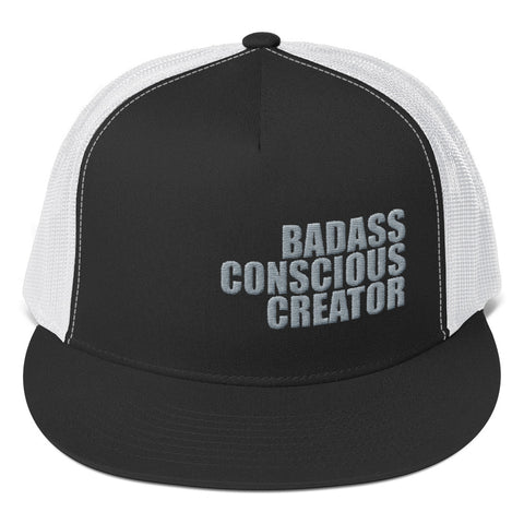 Badass Conscious Creator Grey Graphic Trucker Cap
