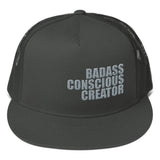 Badass Conscious Creator Grey Graphic Trucker Cap