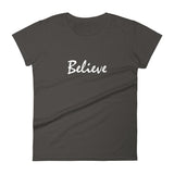 Believe White Graphic Women's short sleeve t-shirt