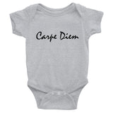 Carpe Diem Infant Bodysuit, Black Graphic