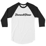 Focus & Flow Signature Black Graphic 3/4 sleeve raglan shirt