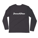 Focus & Flow Signature White Graphic Long Sleeve Fitted Crew