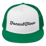 Focus & Flow Signature Black Graphic Trucker Cap