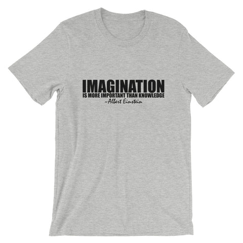 Imagination is More Important than Knowledge Black Graphic Short-Sleeve Unisex T-Shirt