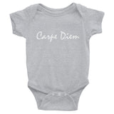 Carpe Diem Infant Bodysuit, White Graphic